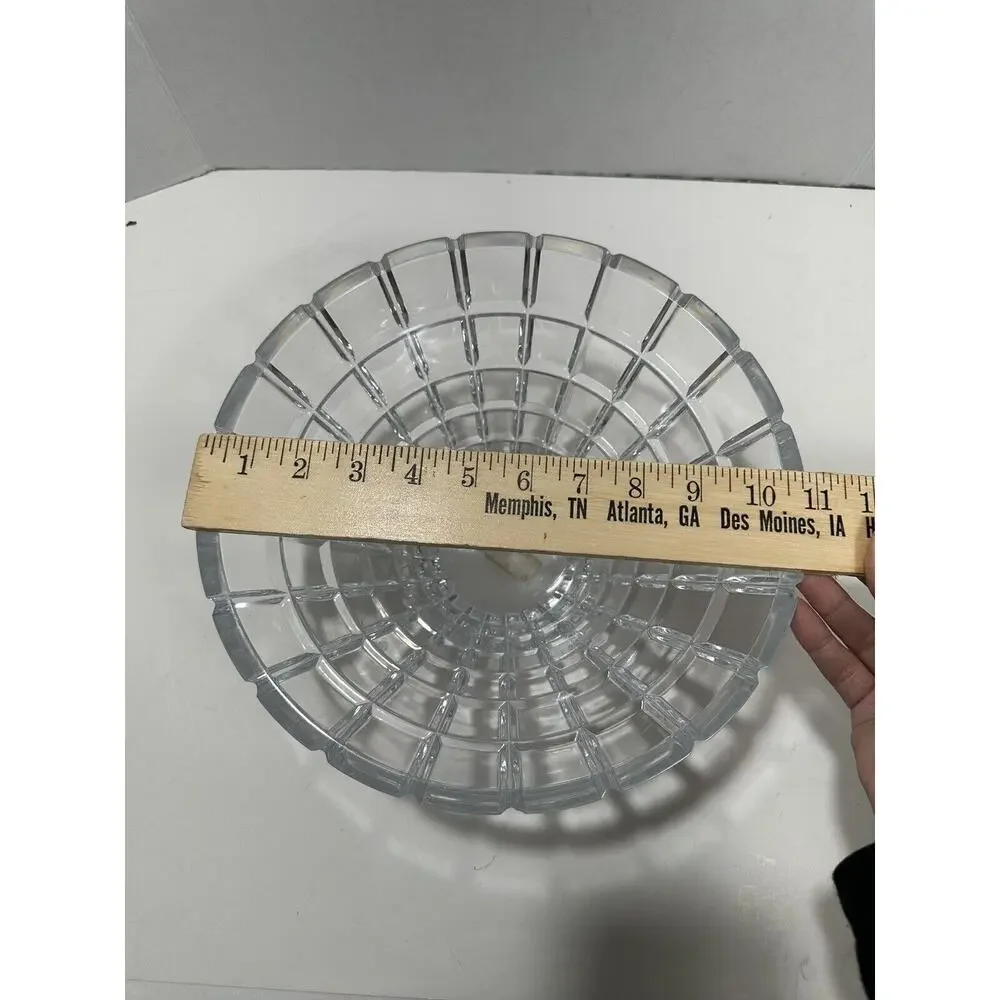 RARE Mikasa ATRIUM 11 inch Faceted Cubist Style Crystal Centerpiece Bowl W Label